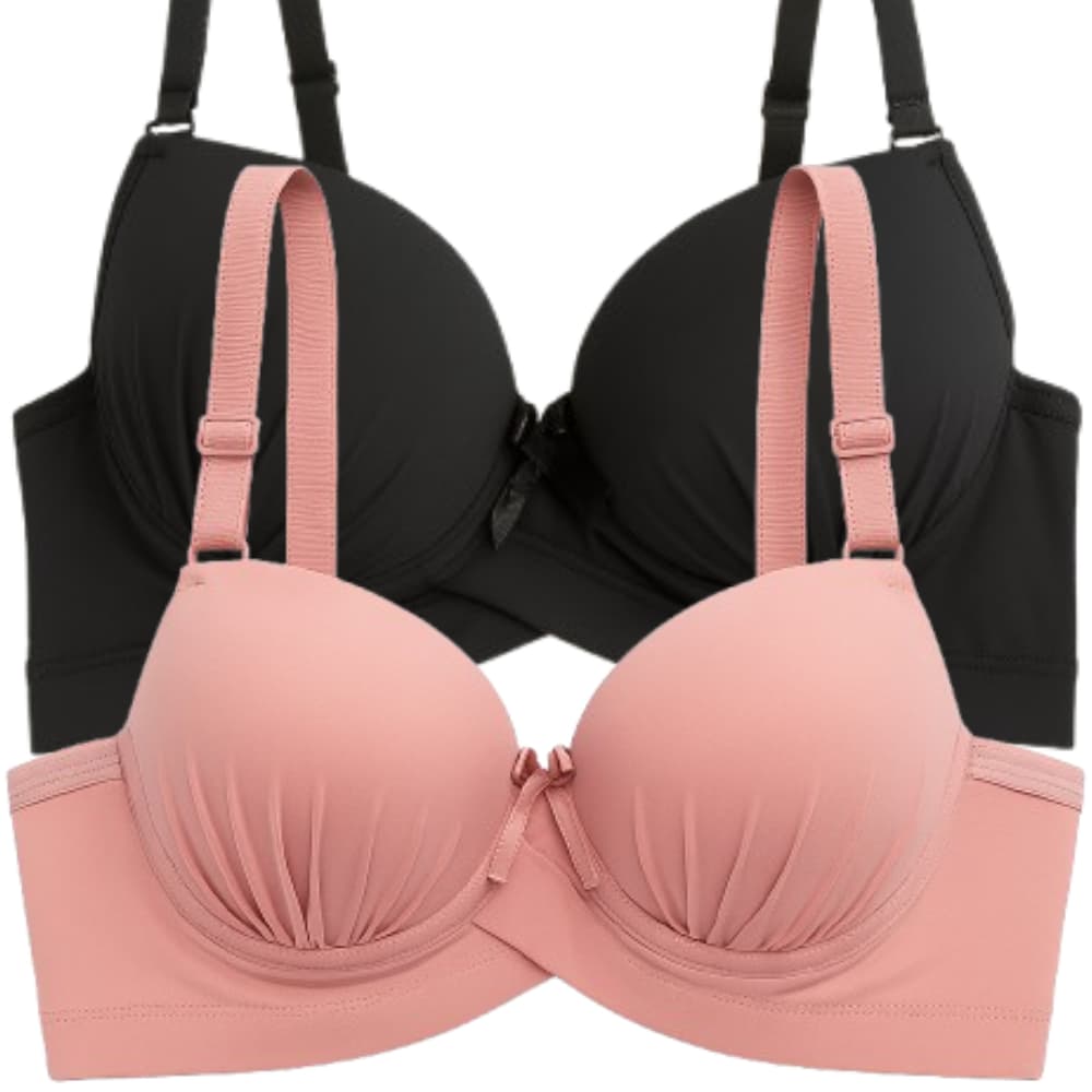 Kit 2 Sutiã Com Bojo Básico Feminino Reforçado Alça Larga Confortável Adulto Soutien Lingerie