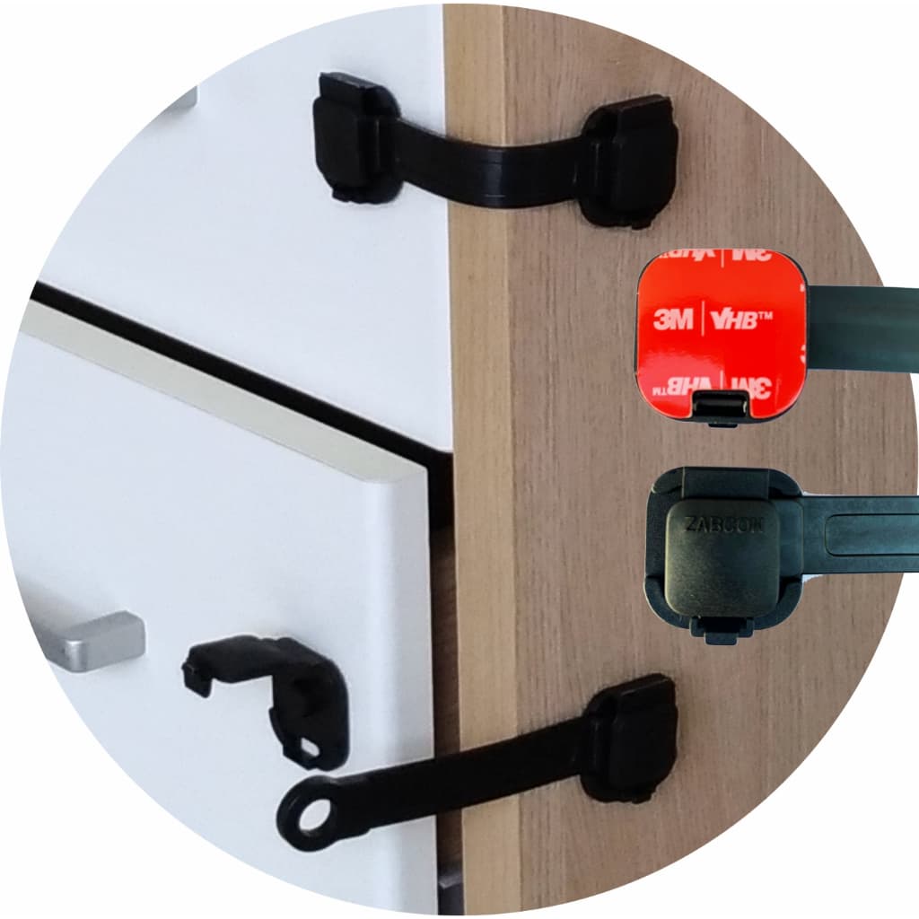 Kit 20 Trava Gaveta Armário Geladeira Porta Vaso Sanitário Segurança Protetor Infantil Bebe PRETO