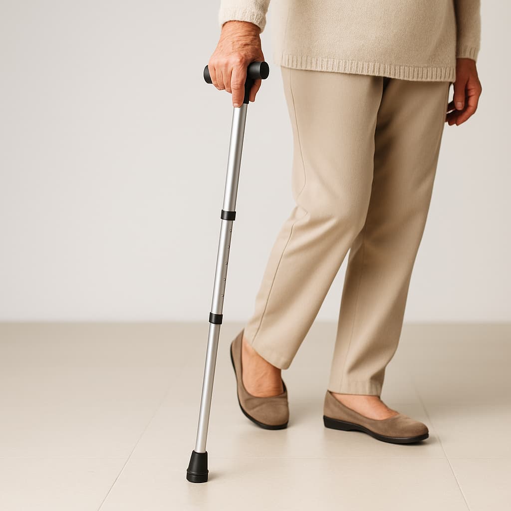 Bengala Idoso Ortopédica Alumínio Regulável + Ponteira Extra 19mm Suporta até 120kg Anvisa