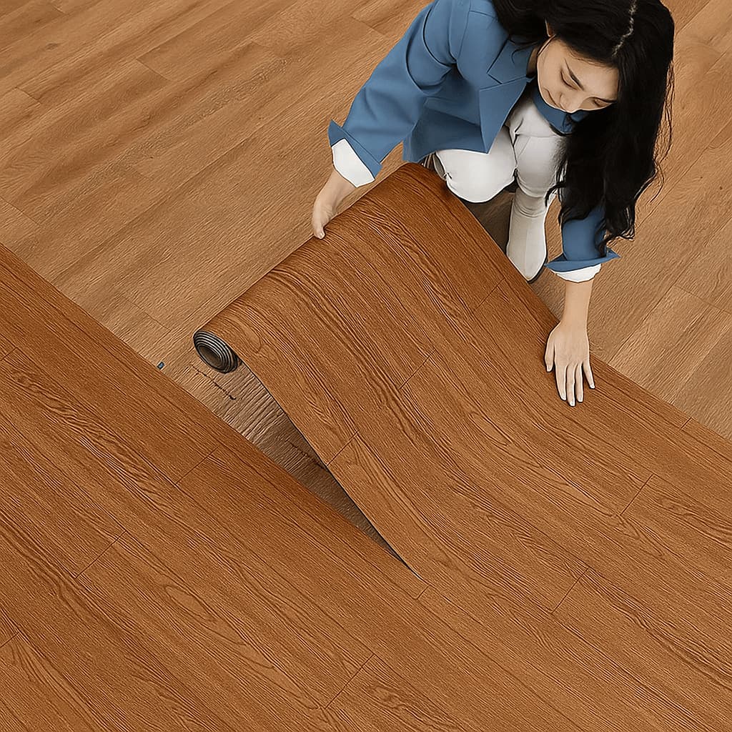 Adesivo Para Piso vinilico Madeira Autocolante Cimento Queimado Chão Parede Quarto Cozinha Sala 3mx45cm = 1,3m²