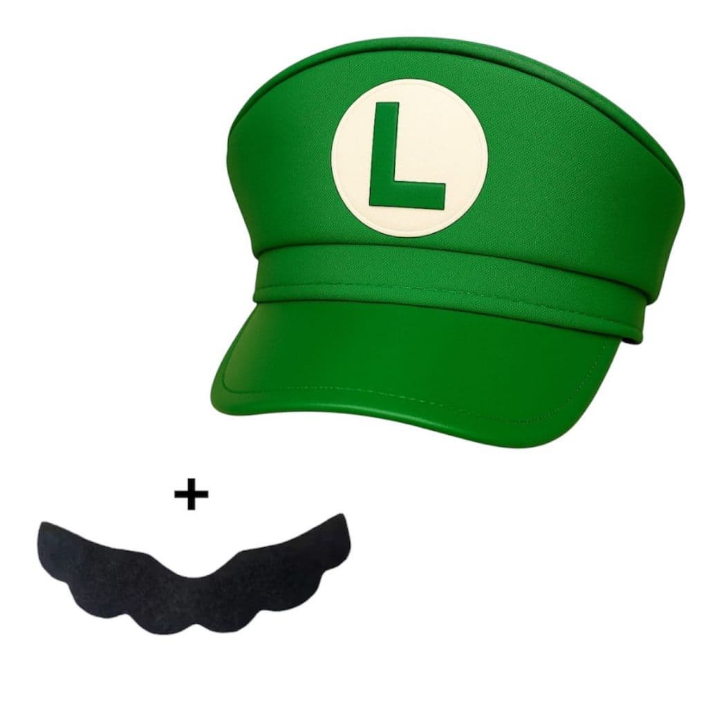 Quepe Luigi LUXO / Boina / Chapéu / Fantasia (Acompanha BIGODE)