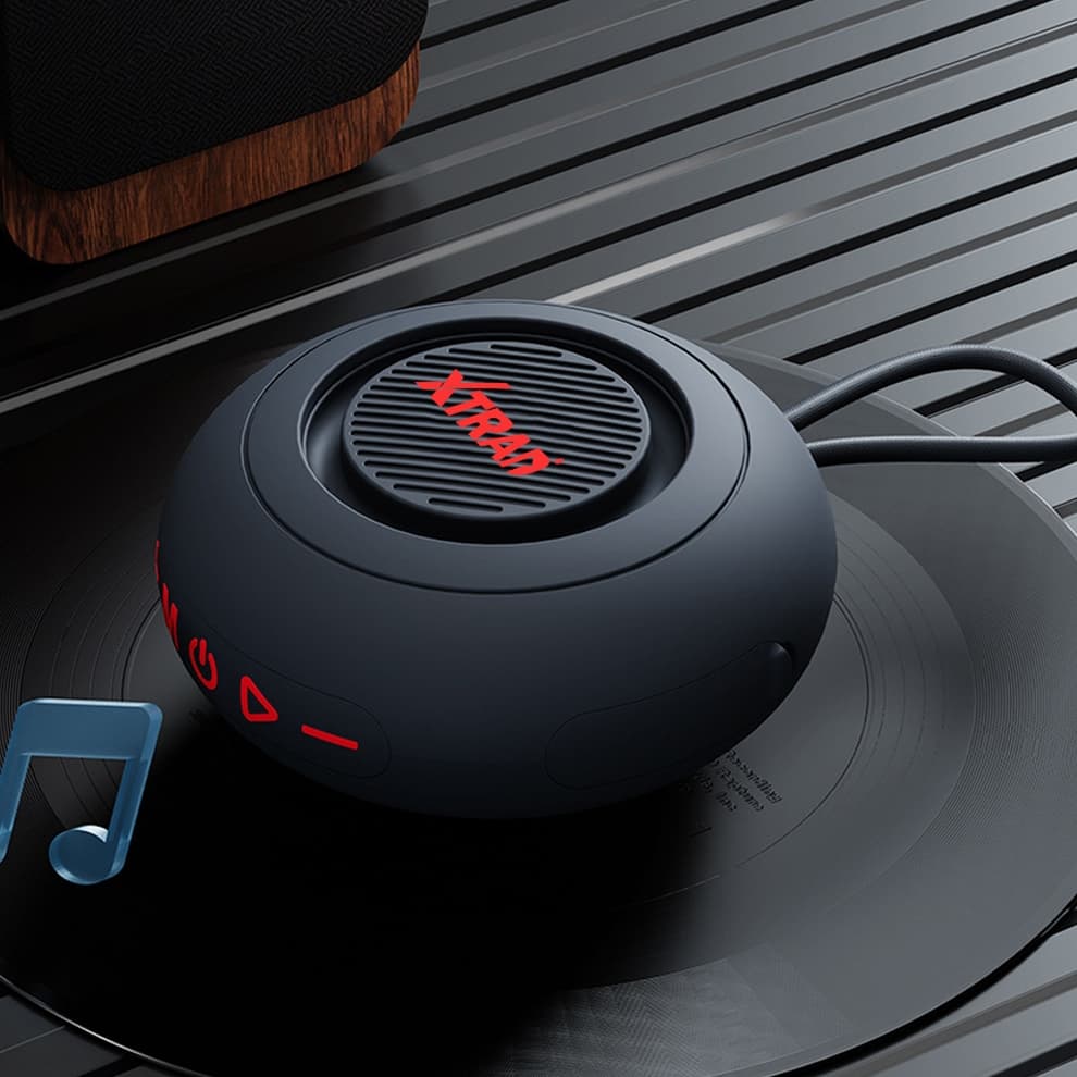 Caixa de Som Bluetooth 5.3 com Ventosa para Banheiro - Subwoofer Pequeno Sem Fio