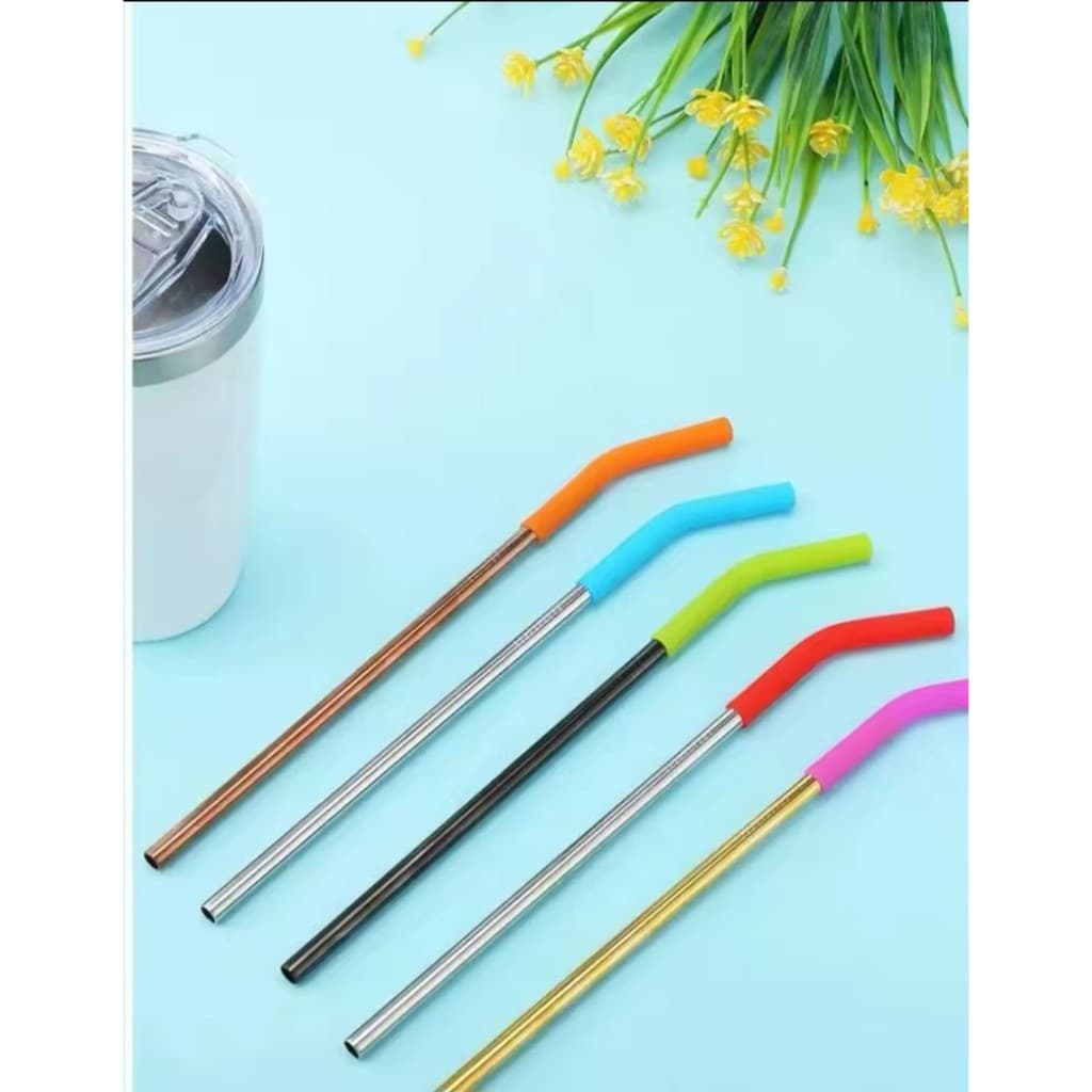 Ponta ponteira de canudo de silicone reutilizável TAMANHO 8MM