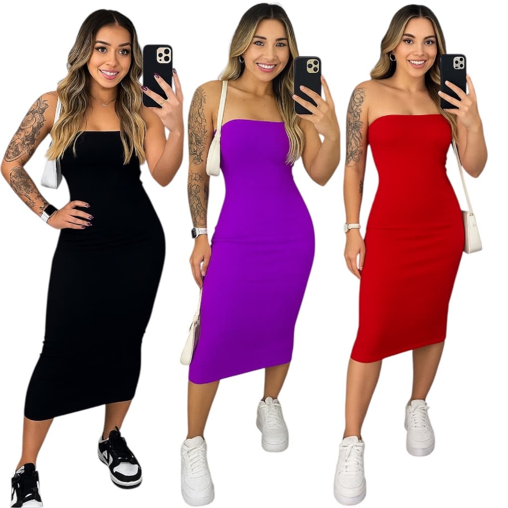 ￼Vestido Midi Tomara Que Caia Para Gestantes Anarruga Canelado Tubinho Vestido Tubinho Vestido gravida