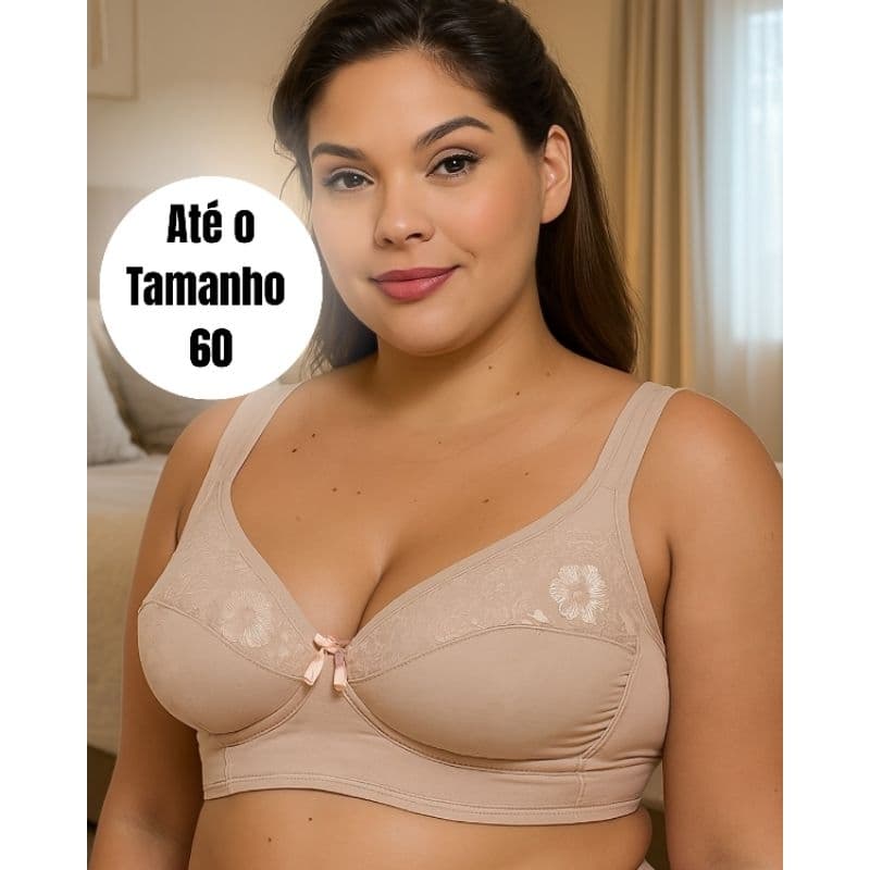 SUTIÃ SEM BOJO PLUS SIZE REFORÇADO DE SUSTENTAÇÃO TAMANHO GRANDE