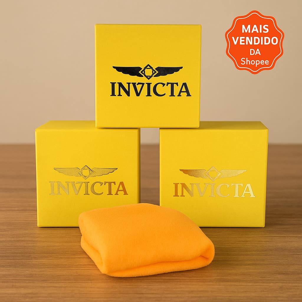 Caixa invicta para relógios amarela