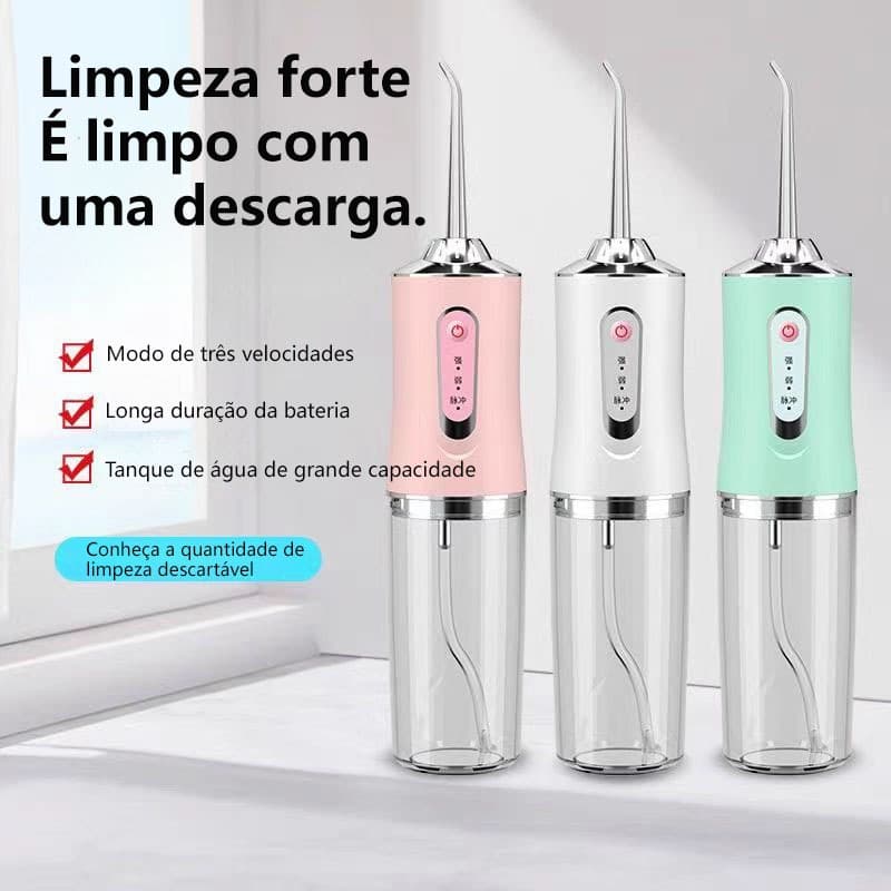 Irrigador Oral Recarregável 3 Modos de Limpeza 220ml Higiene Limpeza Oral Irrigador Dental Portátil
