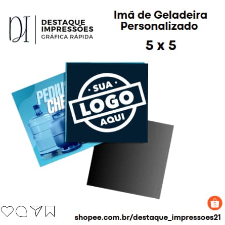 Imãs de geladeira personalizado 5 x 5 cm - Com sua logo ou para Lembrancinha