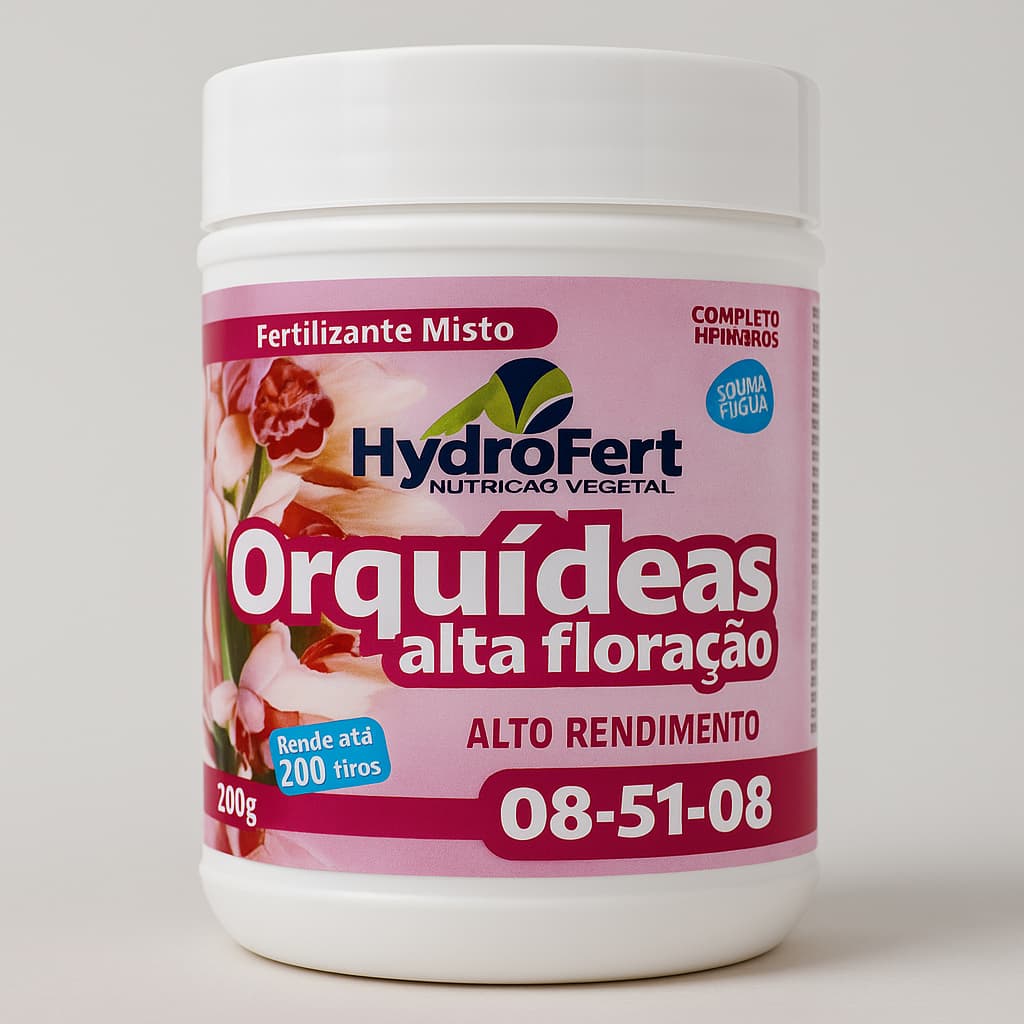 Fertilizante Orquídea Alta Floração NPK 08-51-08 Hydrofert 200g