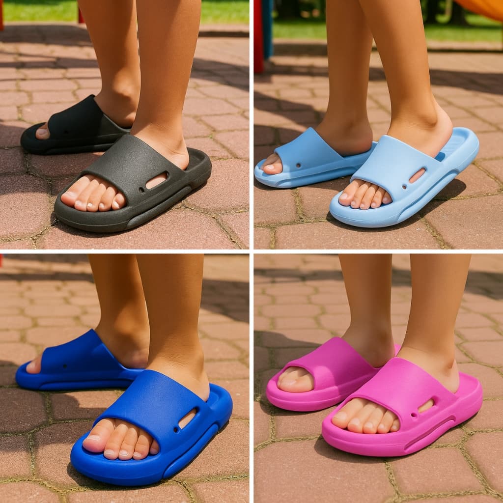 Chinelo Nuvem Slide Infantil Leve Confortável Diversas Cores Kidstep