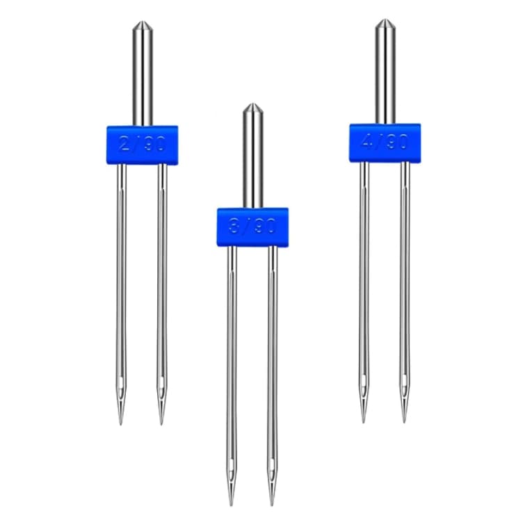 Agulhas Duplas Para Máquinas Domésticas Kit com 3 unidades - 2mm, 3mm, 4mm