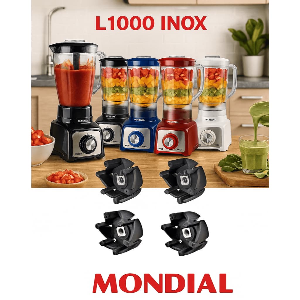 Arraste Reforçado do Copo Liquidificador Mondial L-1000 Turbo Inox
