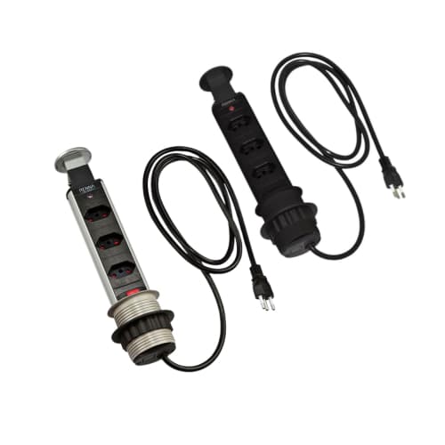 Torre De Tomada Com 3 Entradas 10A e 20A Retrátil Embutir Bivolt Renna