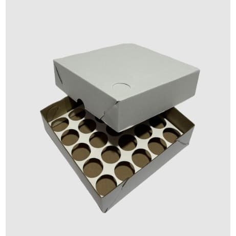 CAIXA 25 DOCES COM BERÇO 17,5X17,5X5 CM BRANCA - 10 UNIDADES