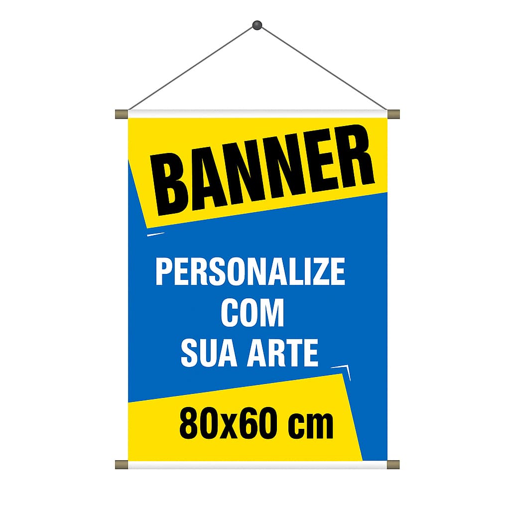 Banner Personalizado 80x60 Lona Sua Arte Prova D'Água