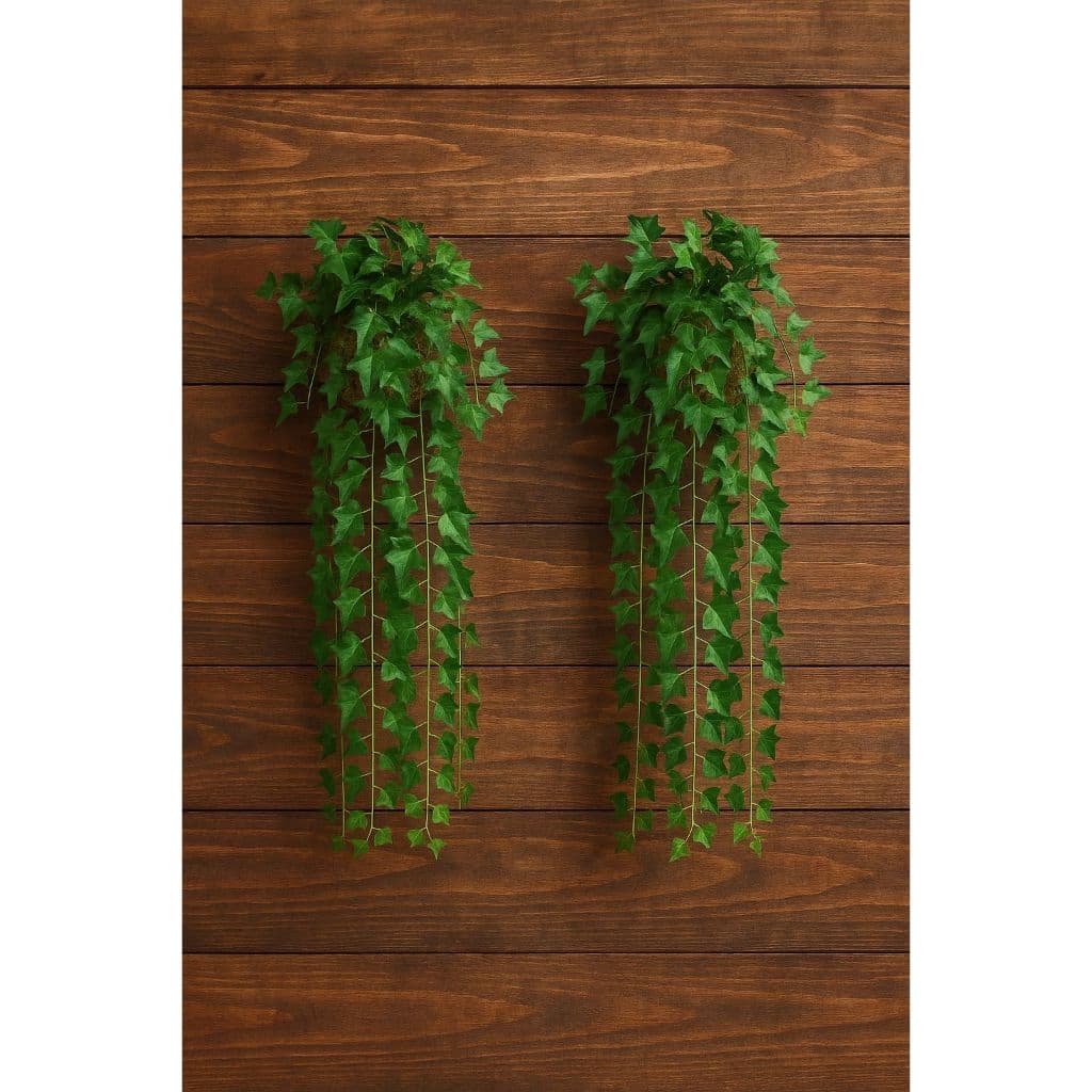 Kit Folhagem Artificial 2 Cordões + Vaso Decorativo