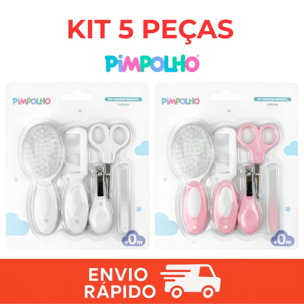 Kit De Higiene Bebe 5 Peças Cuidados Recem Nascido Menino Menina Pimpolho