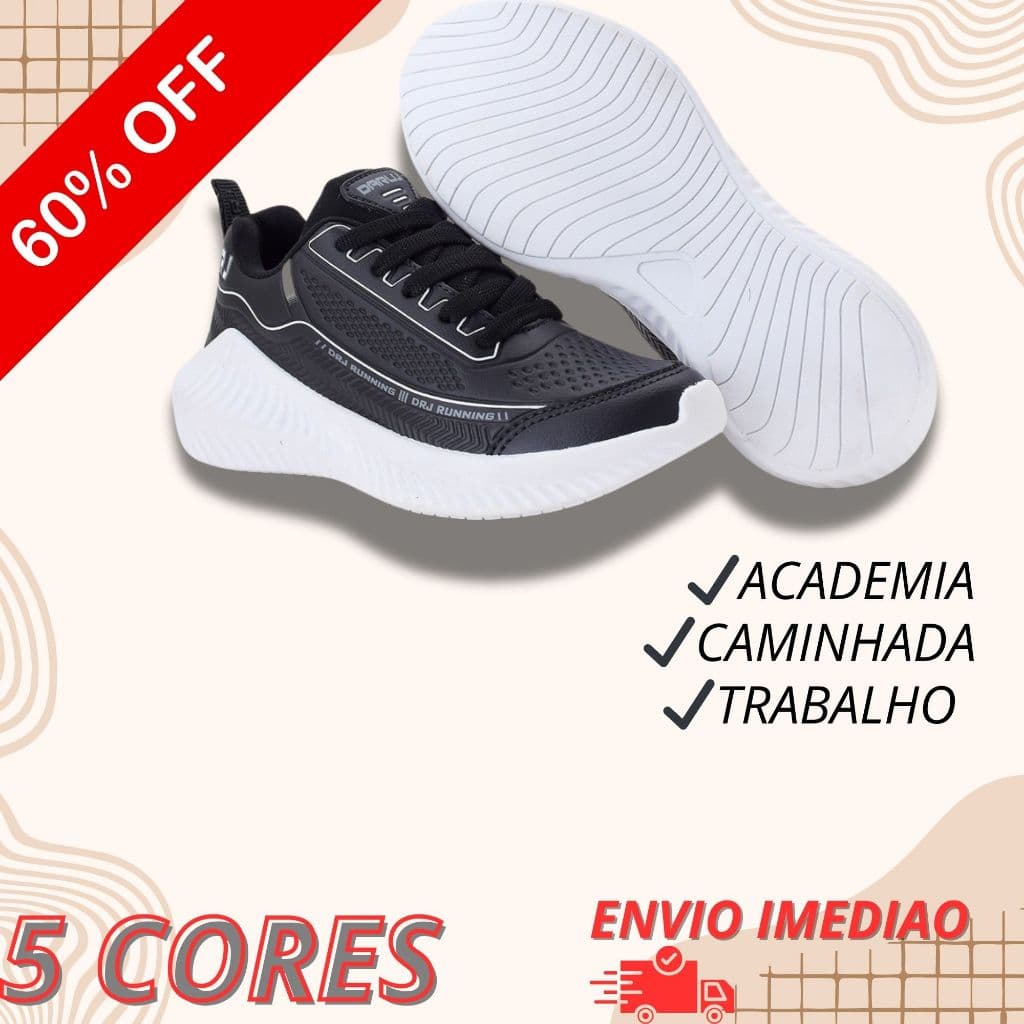 Tênis Feminino DRJ Running | Super Macio & Leve, Confortável e Ideal Para Caminhada e Academia