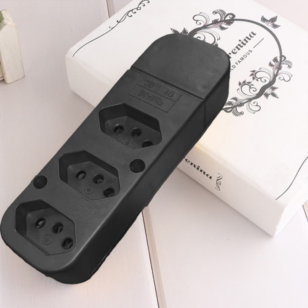 Tomada Tripla 3 Pinos 10A-20A 250V - 2200W (Padrão NBR) Benjamim 1UN 3UN 5UN MEGA