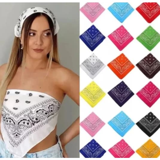 Kit 6 Bandana Lenços Rock Fitness Moto Sports Estampas lenço de cabelo faixa para cabelo pronto entregar
