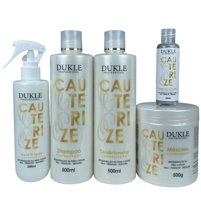 Kit Capilar Cauterização Reconstrução e Restauração Capilar 5 Passos Dukle Professional