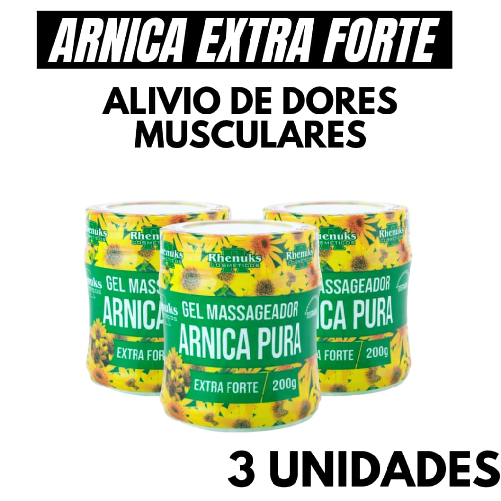 Kit 3 Gel Massageador Arnica Pura Extra Forte Dores