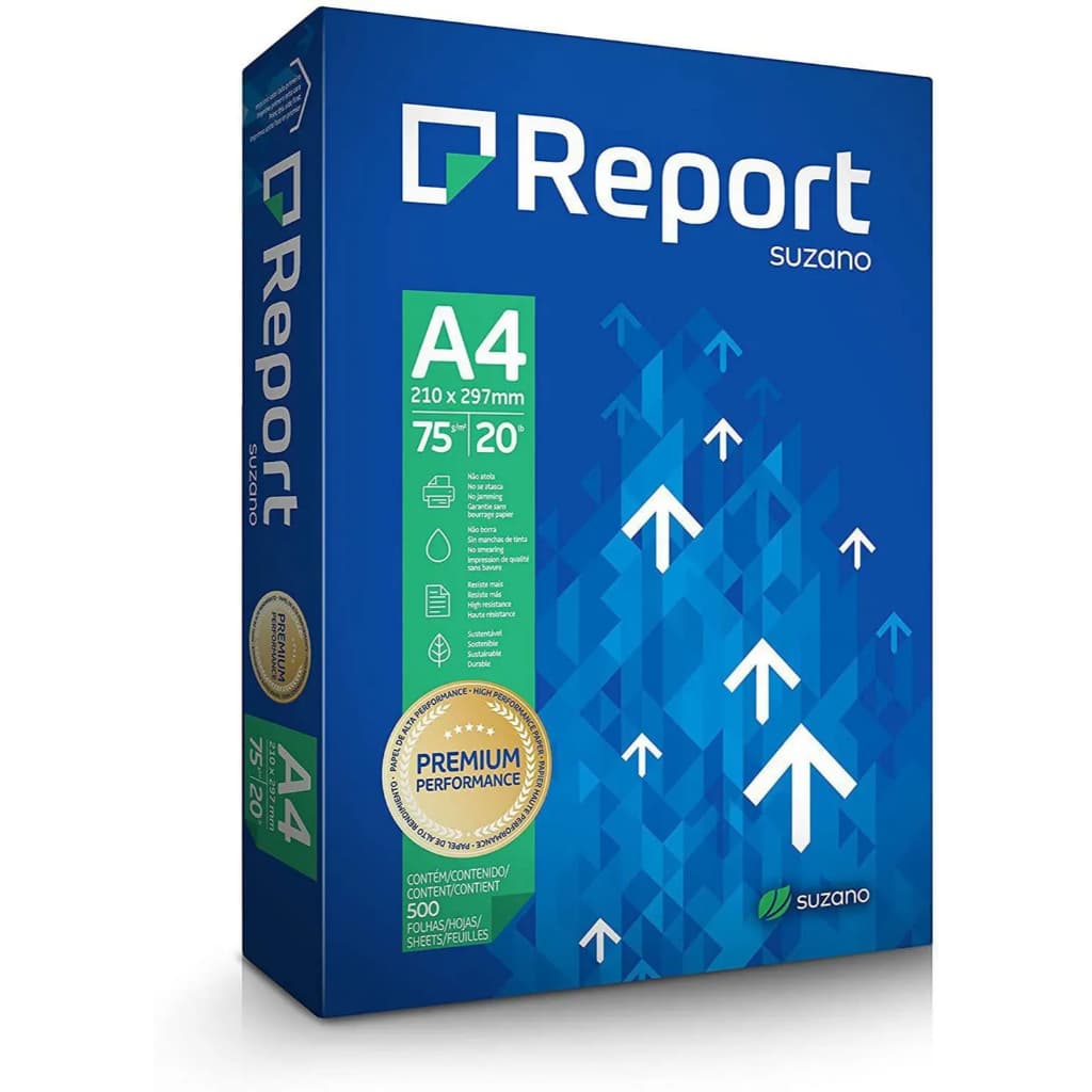 Papel Sulfite A4 Report 75g resma com 500 Folhas