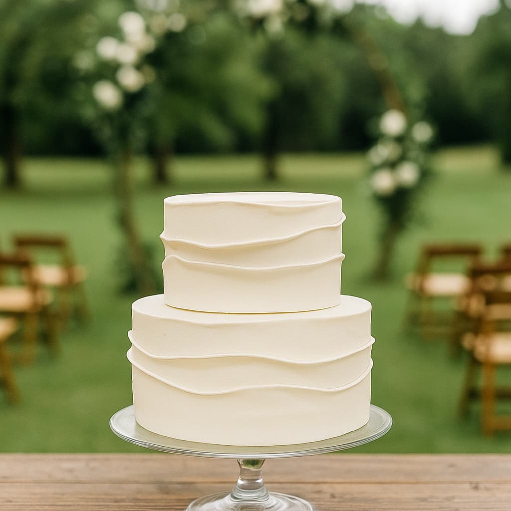 Bolo Fake Casamento Ruflado Em EVA Sem Emendas 20x15 Noivado, Aniversario