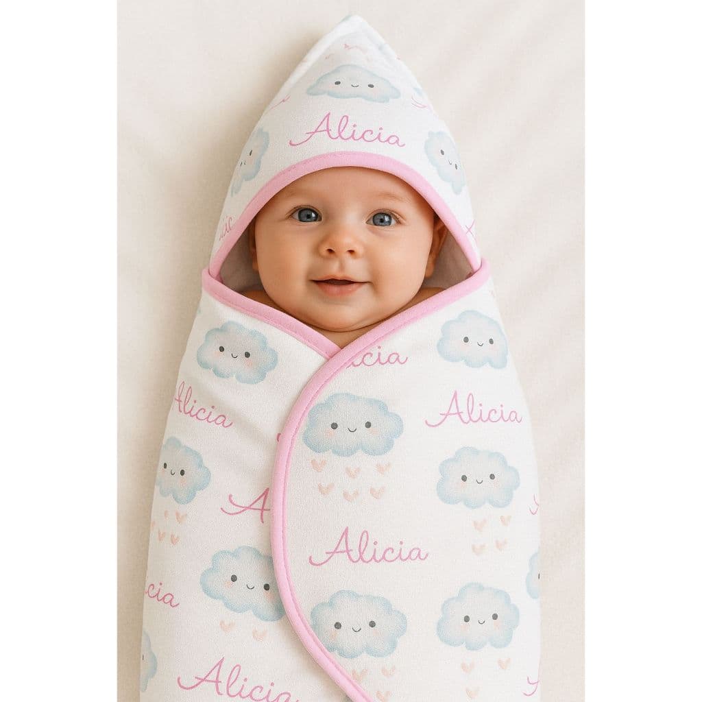 Toalha de Banho Para Bebê Personalizada com Capuz Toalha Para Bebê