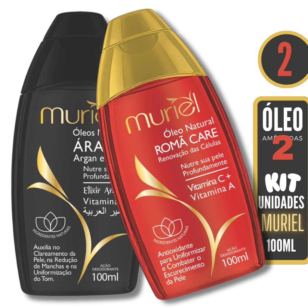 Kit 2 óleo Corporal de Amêndoas 100ML MURIEL ( Escolha o Seu par SORTIDO ou IGUAL).