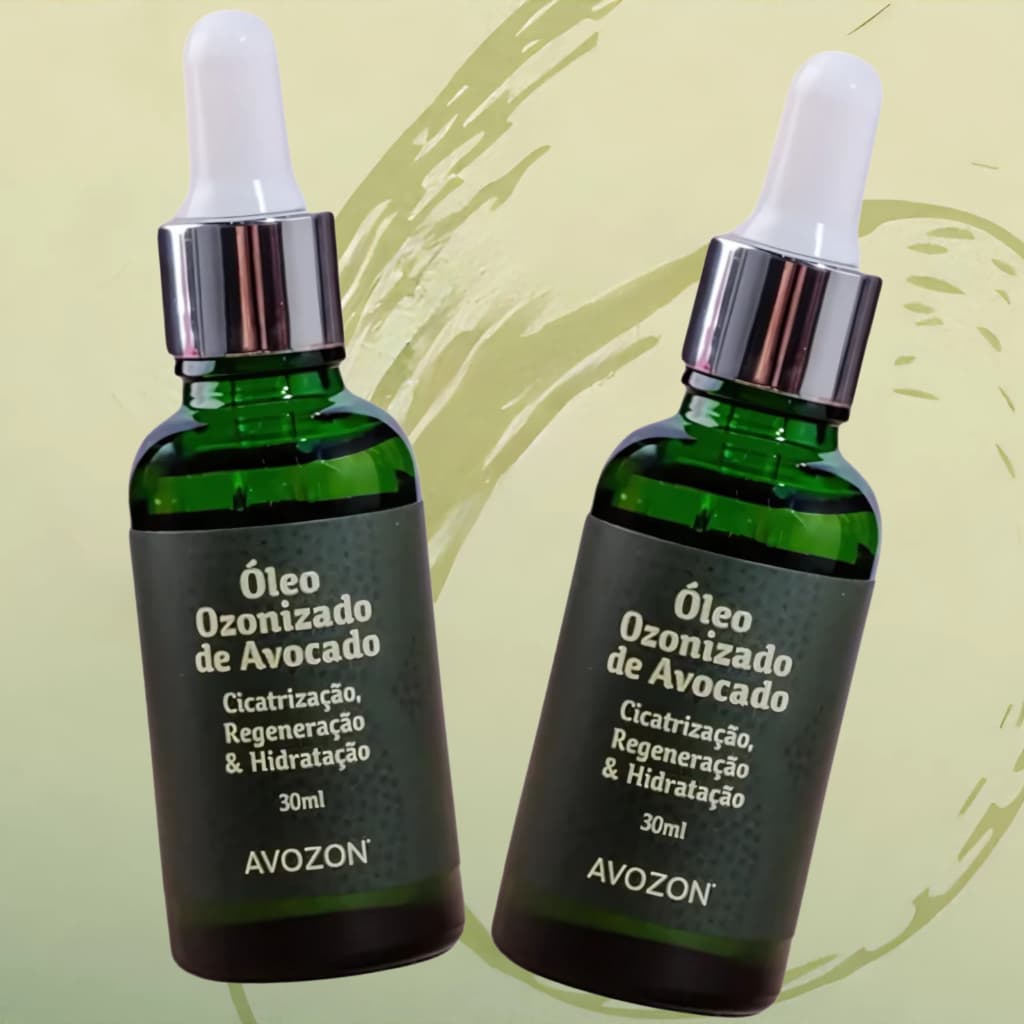 KIT 2 Óleo Ozonizado de Avocado Hidratante Para Cicatrização e Regeneração Avozon 30mL Cada