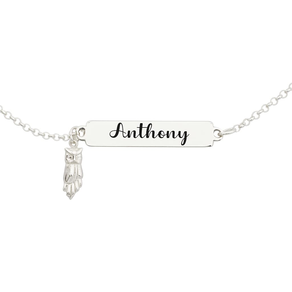 Pulseira Infantil Chapa Figa Personalizada em Prata 925 Legítima