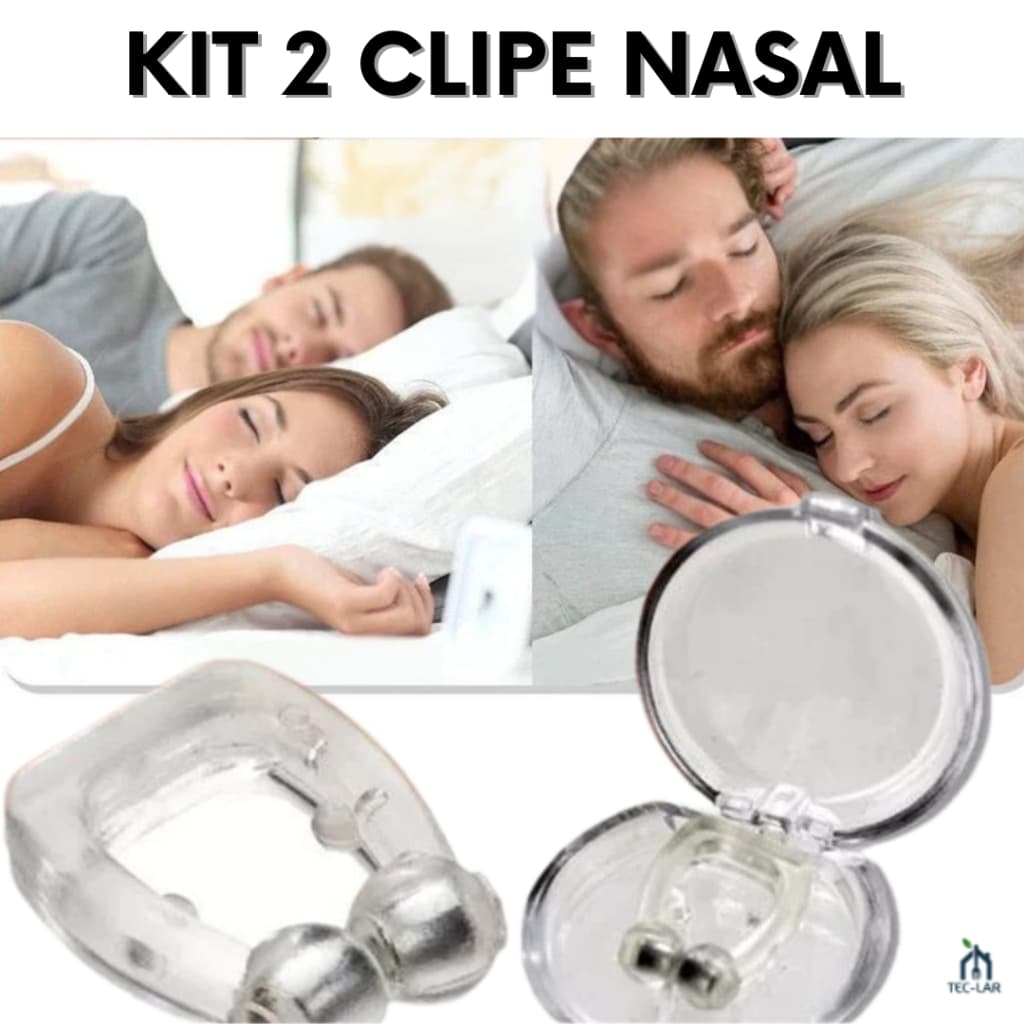 Kit 2 Clipes Nasais Magnéticos Antirronco – Silicone Cirúrgico com Ímãs Terapêuticos