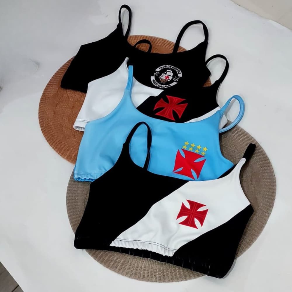 Top Vasco Alça Frente Forrada sem bojo Gigante da Colina Fitness Academia ESTHER