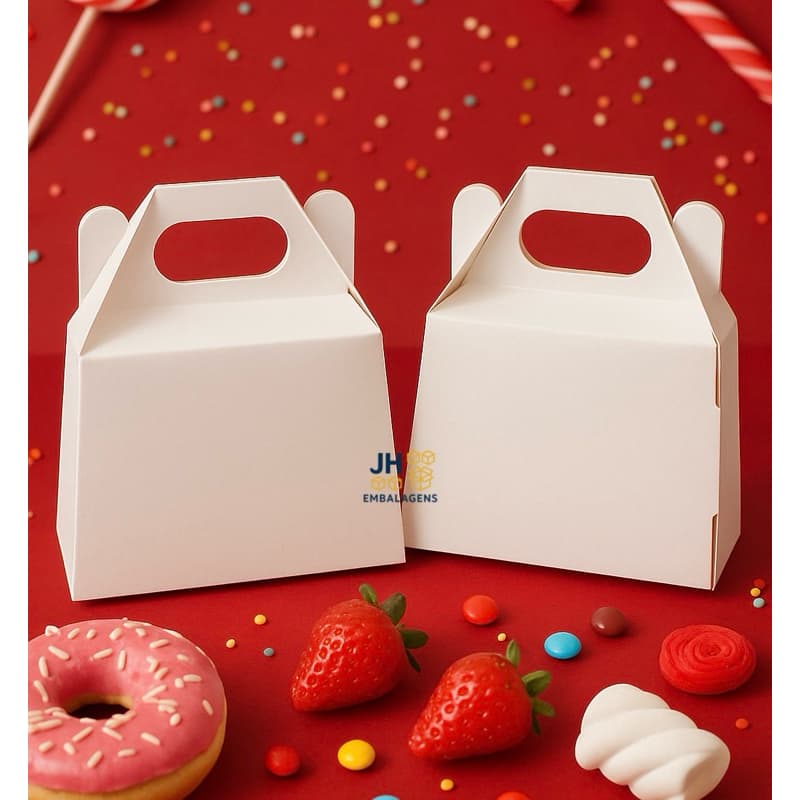 100 Caixinha Sacolinha embalagem para jóias, bijuterias, doces, lembrancinhas. Caixa Mini Maletinha BRANCA