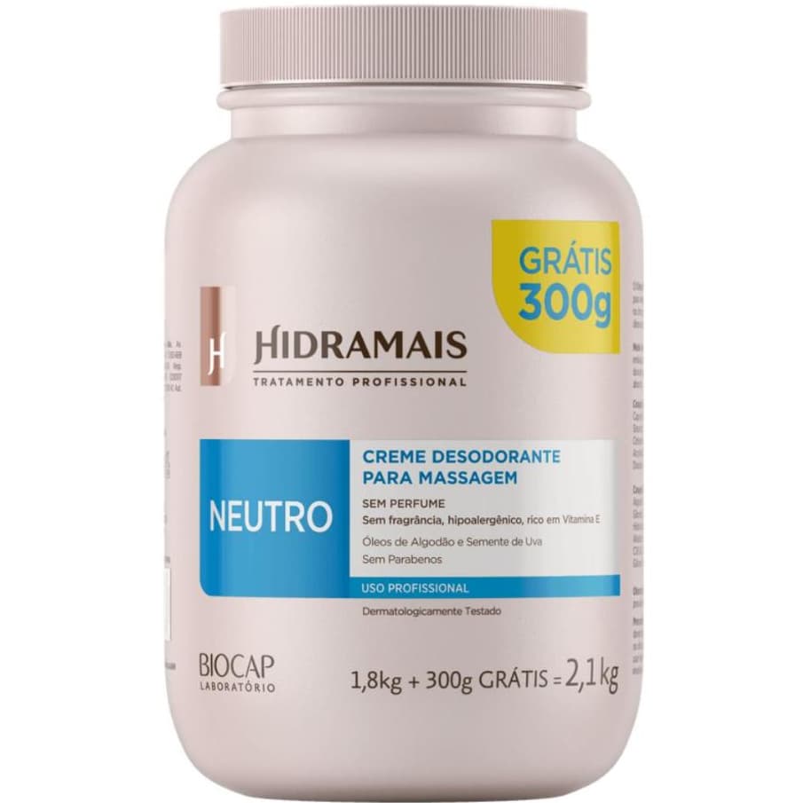 Creme Para Massagem Neutro 2,1kg Hidramais