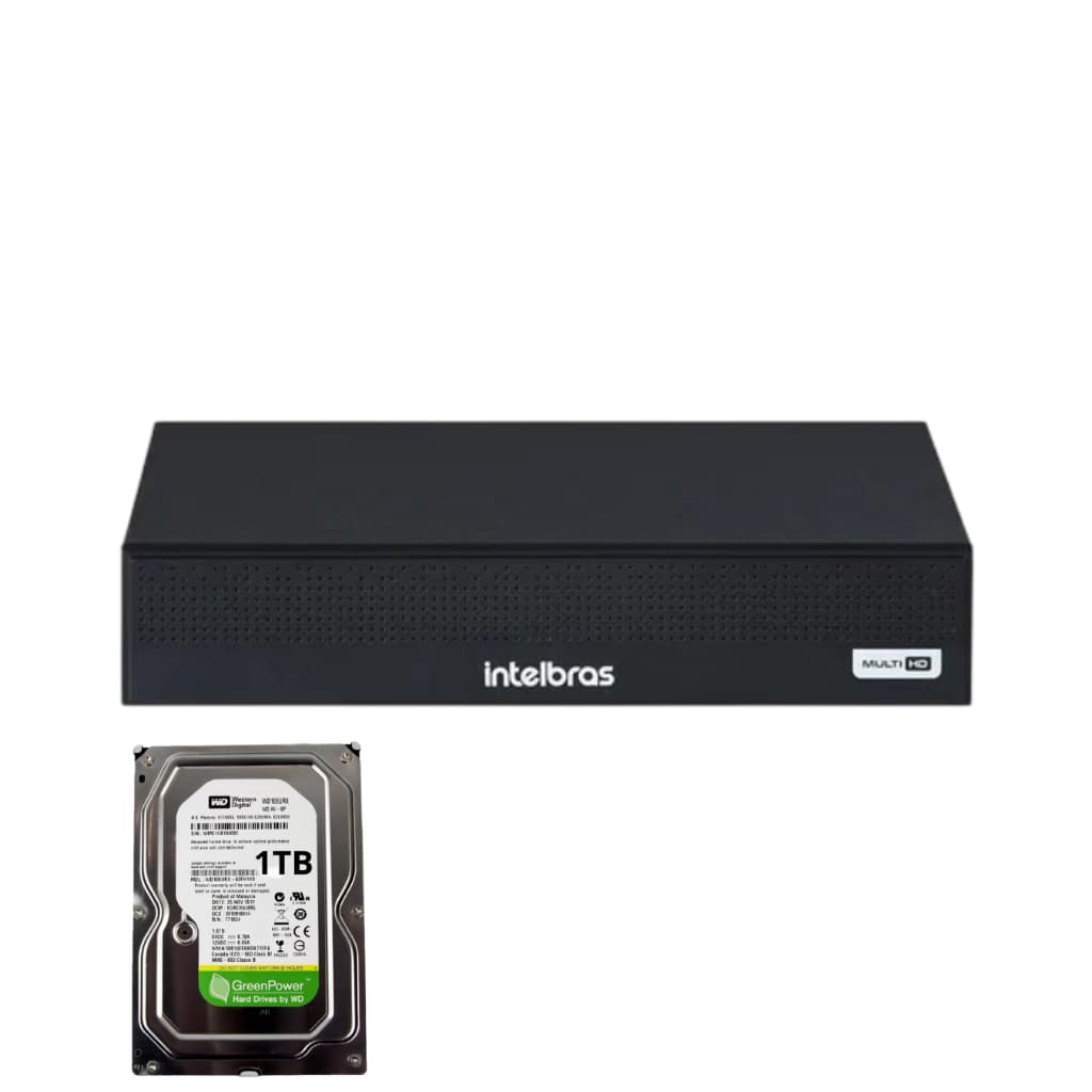 Dvr gravador 4 canais mhdx Full hd intelbras + hd 1tb