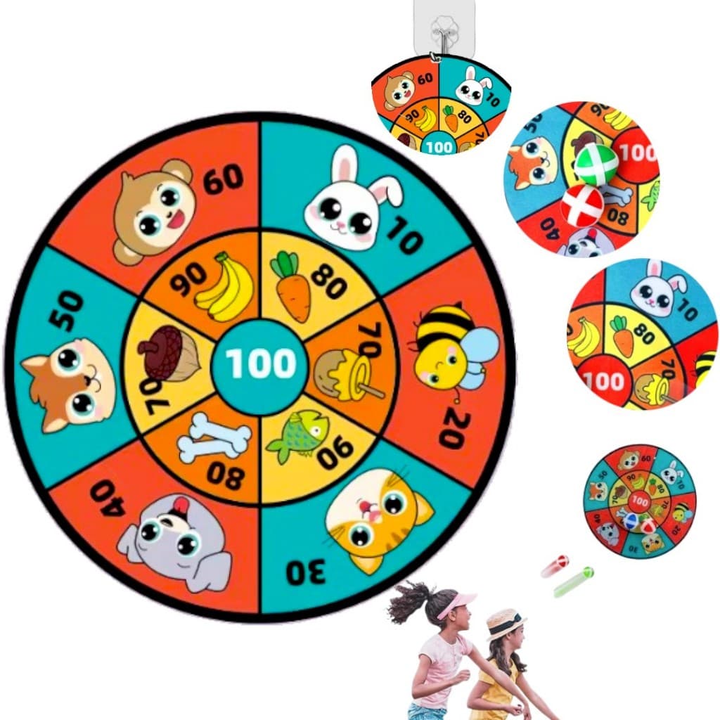 Brinquedo Animais Mira Bolinha Alvo Dardo Crianças Infantil Tiro Ao Alvo Desenhos