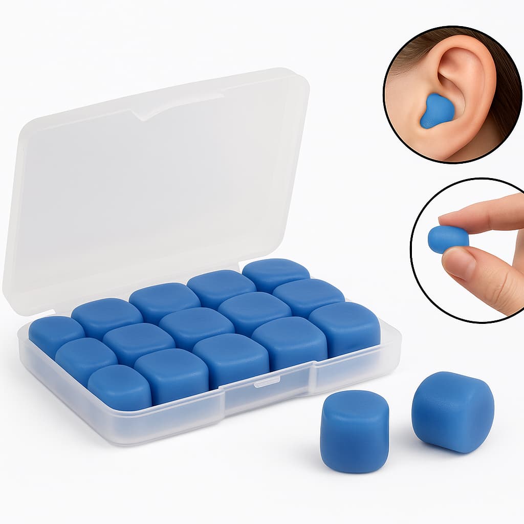 12 Unidades Tampao De Ouvido Protetor Abafador Auditivo Auricular Para Dormir e Natação