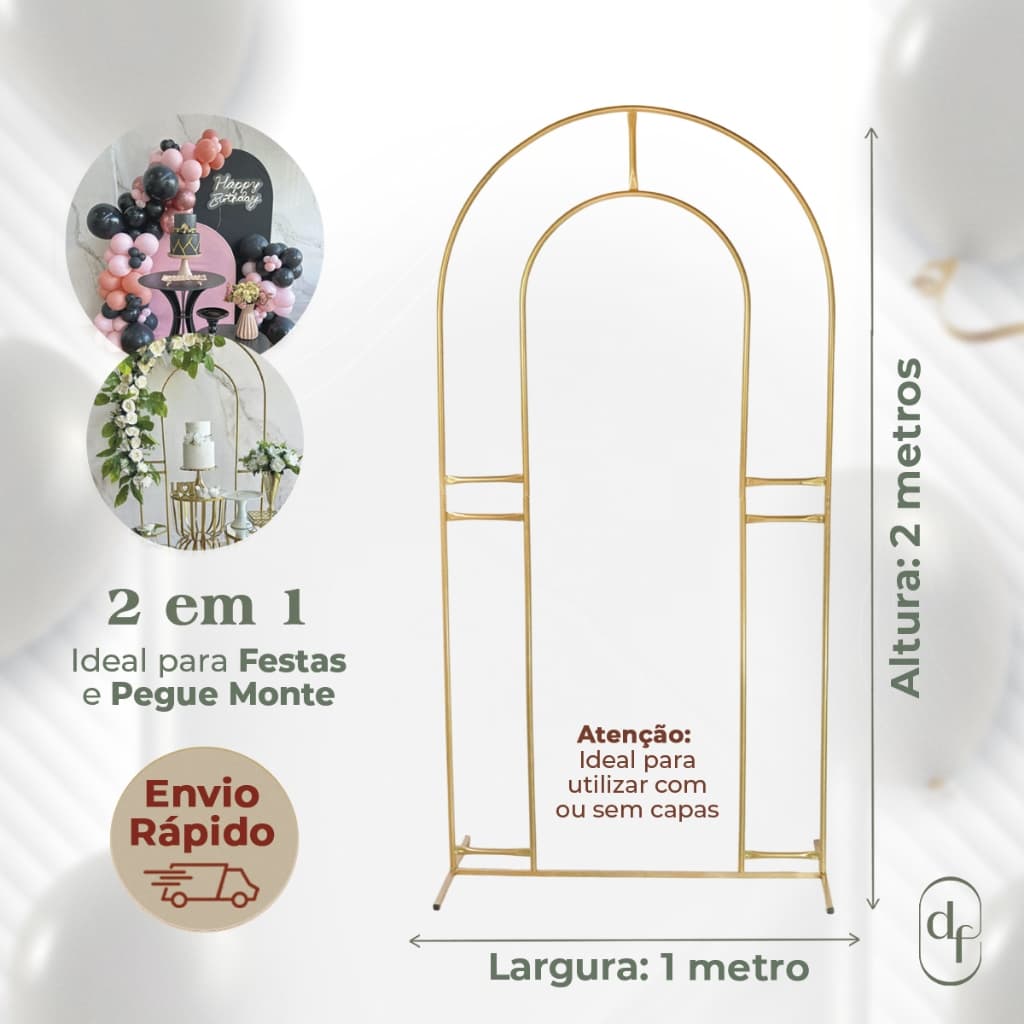 Painel Arco Estrutura Romano Duplo Portal Janela Desmontável 2x1 para Decoração Festas Pegue Monte