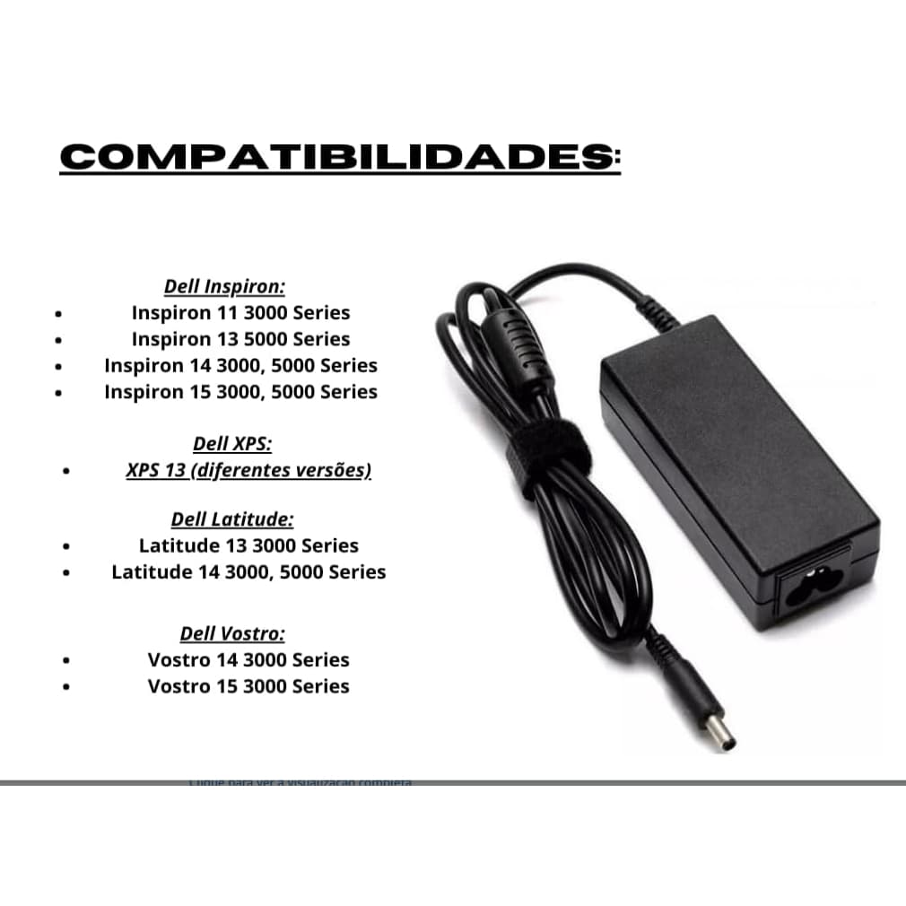 Fonte Carregador Compativel Notebook Dell La65ns2-01 19.5v 3.34a 65w
