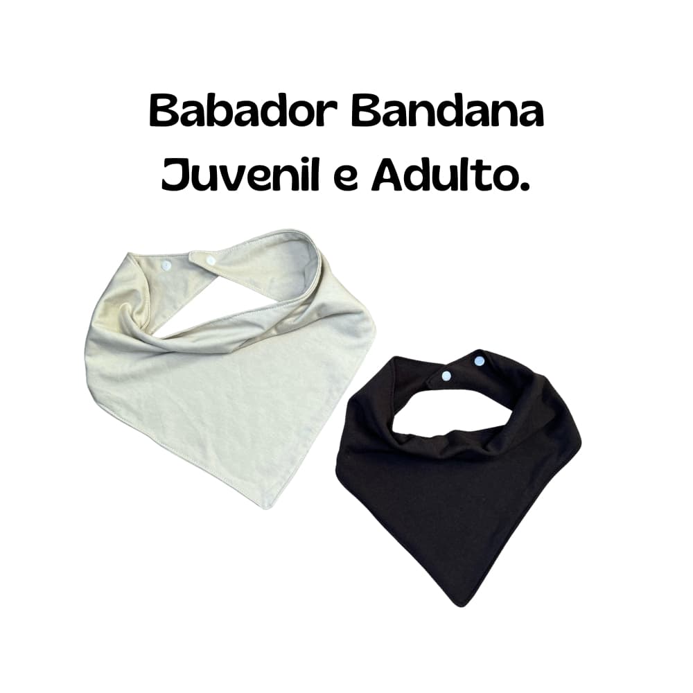 kit 3 Peças Babador Bandana Unissex Tamanho Grande Juvenil e Adulto com Duas Regulagens