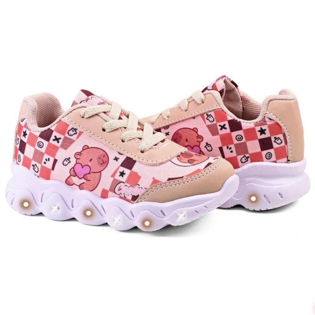 Tênis Infantil Menina Capivara Com Led Super Marcio e Leve Lançamento
