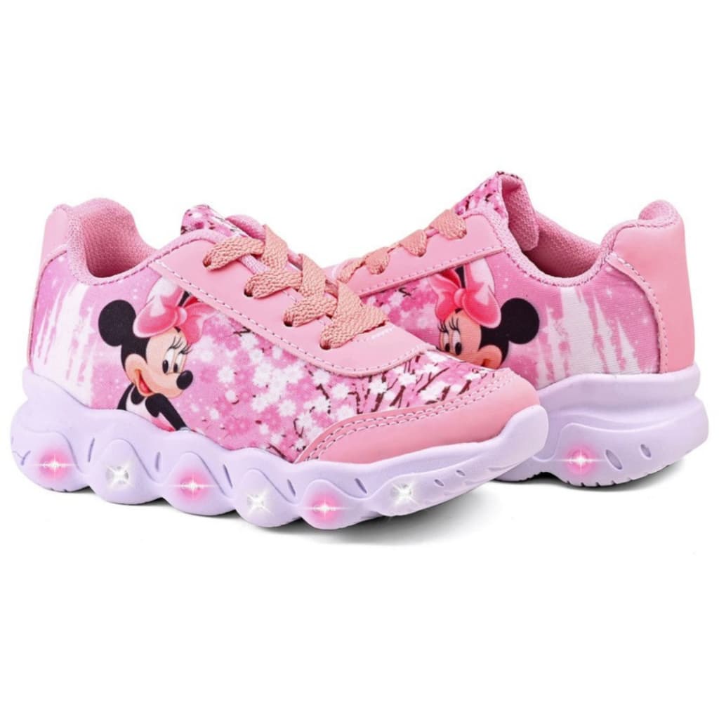 Tênis Infantil Menina Minnie Com Led Super Marcio e Leve Lançamento