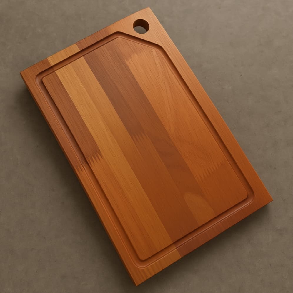 Tábua de Churrasco 20x30cm em Madeira com Canaleta – Ideal para Cortar e Servir Carnes