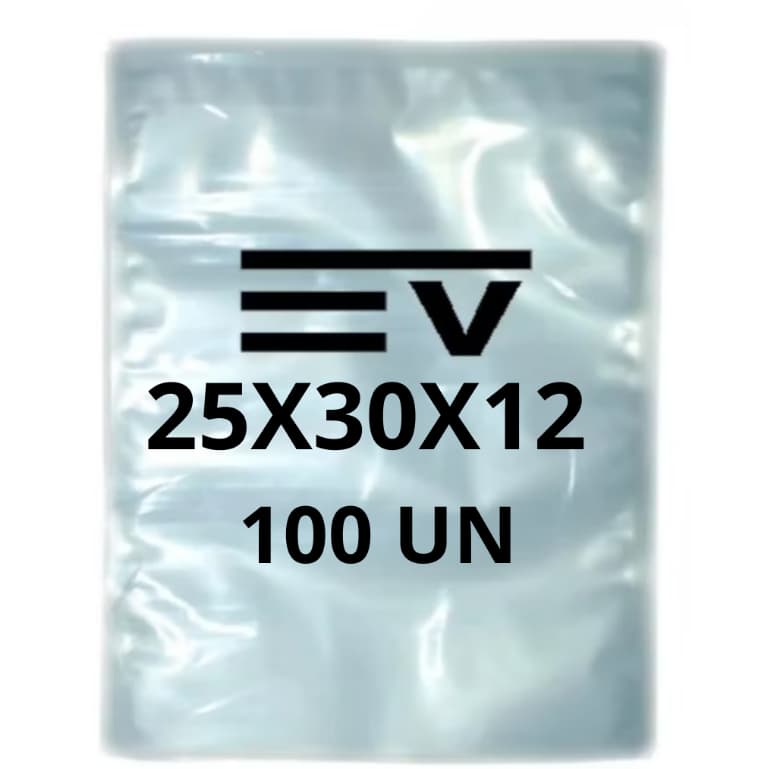 Sacos de Embalagem a Vácuo lisa 25x30  12 micras - 100 Unidades
