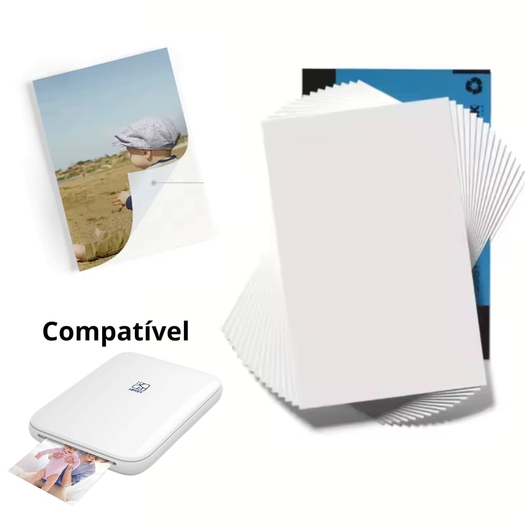 Papel Fotografico Zink Instantâneo Térmico Compatível com Câmeras MT53 e Impressoras Polaroid