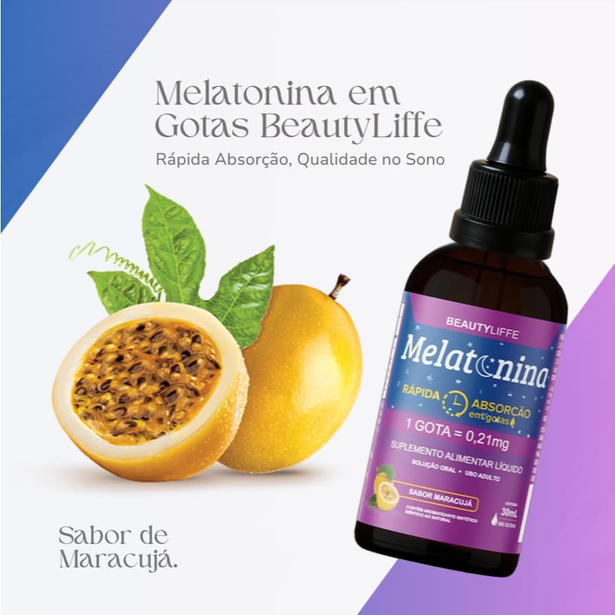 Melatonina em Gotas Rápida Absorção BeautyLiffe - Sabor Maracujá