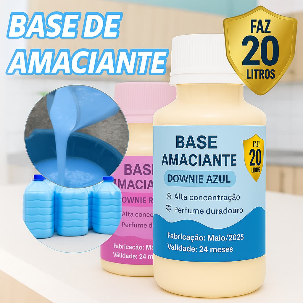 Base Líquida Amaciante Concentrada 100ml Faz 20 litros perfumada tipo DOWNYEX