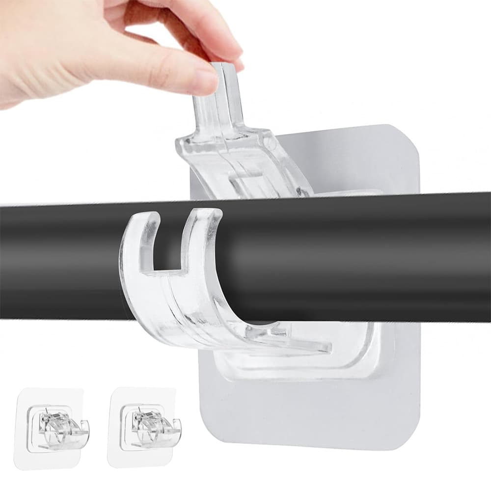 Gancho Pegajoso para Haste Ganchos Adesivo de Cortina sem Perfuração no Suporte de Parede Banheiro Haste de Cortina